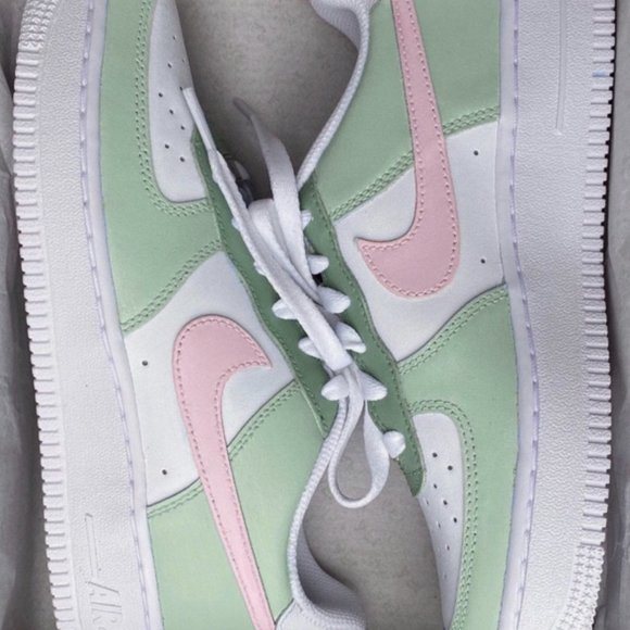 Nike Shoes - Nike Air Force 1 Spruce Aura Pink Custom
